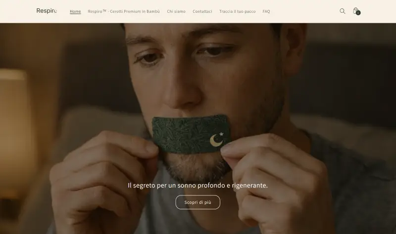 Blueprint Respiro custom Shopify page