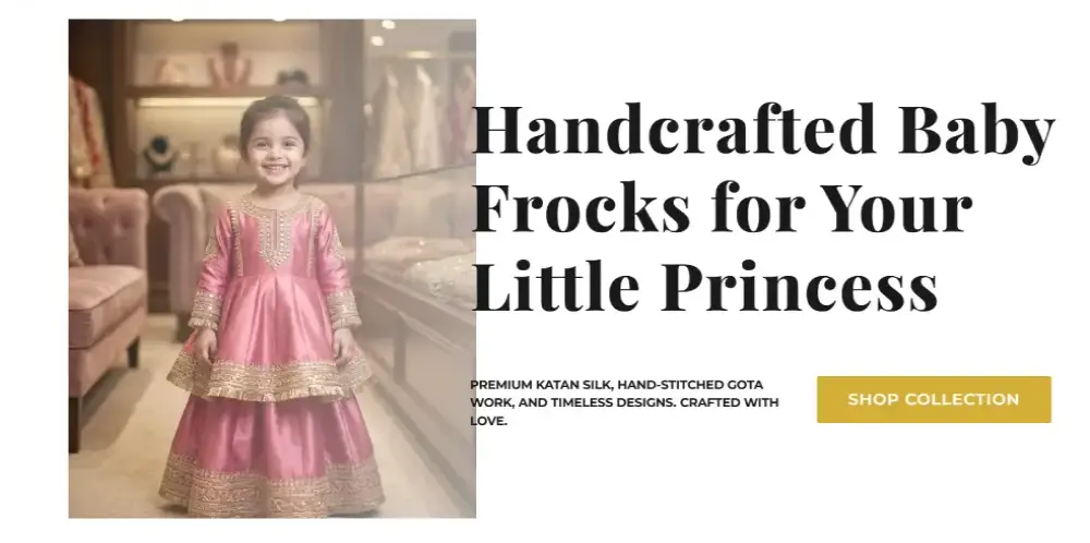Handcrafted Baby Frock by Farah Brand